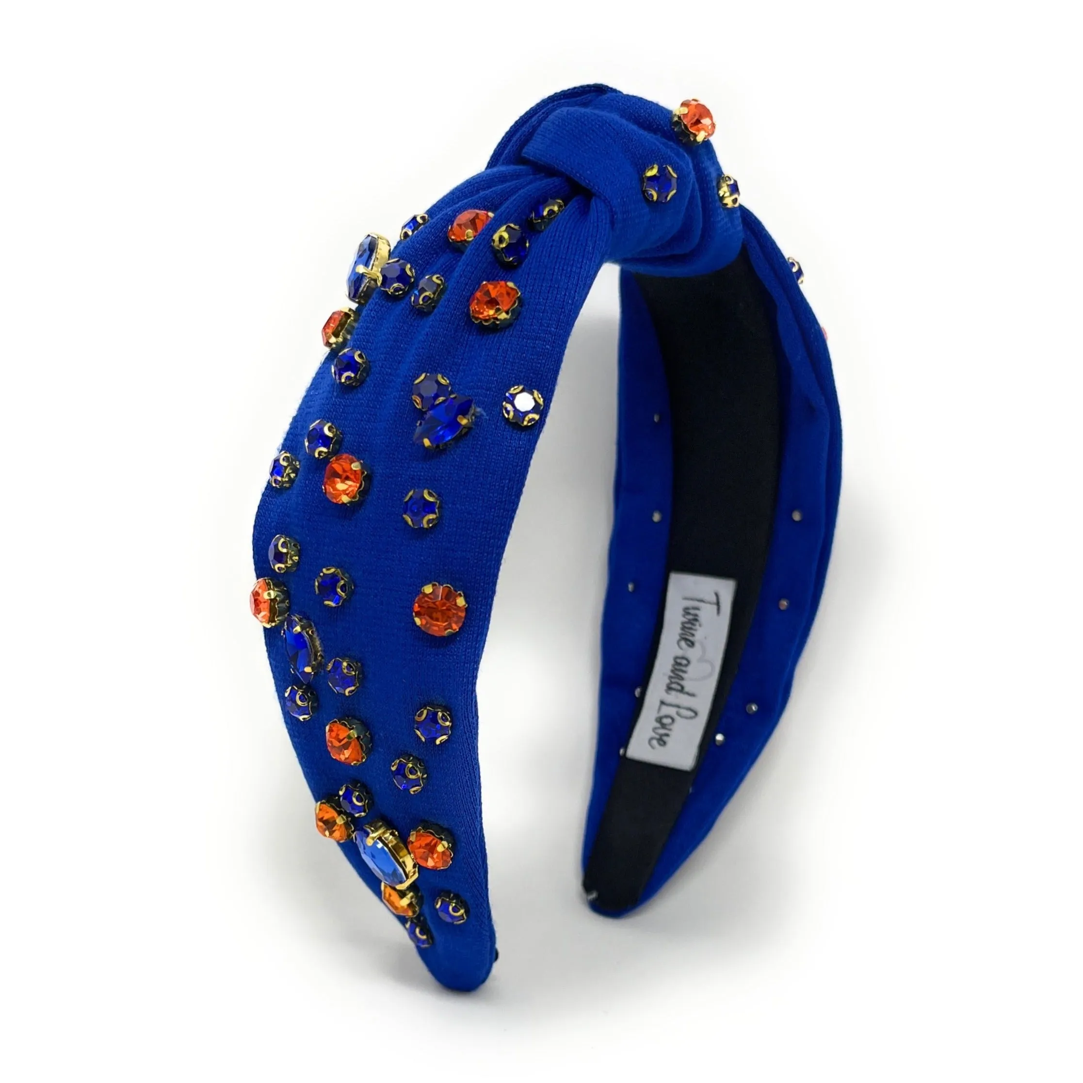 Royal Blue Orange Jeweled Headband