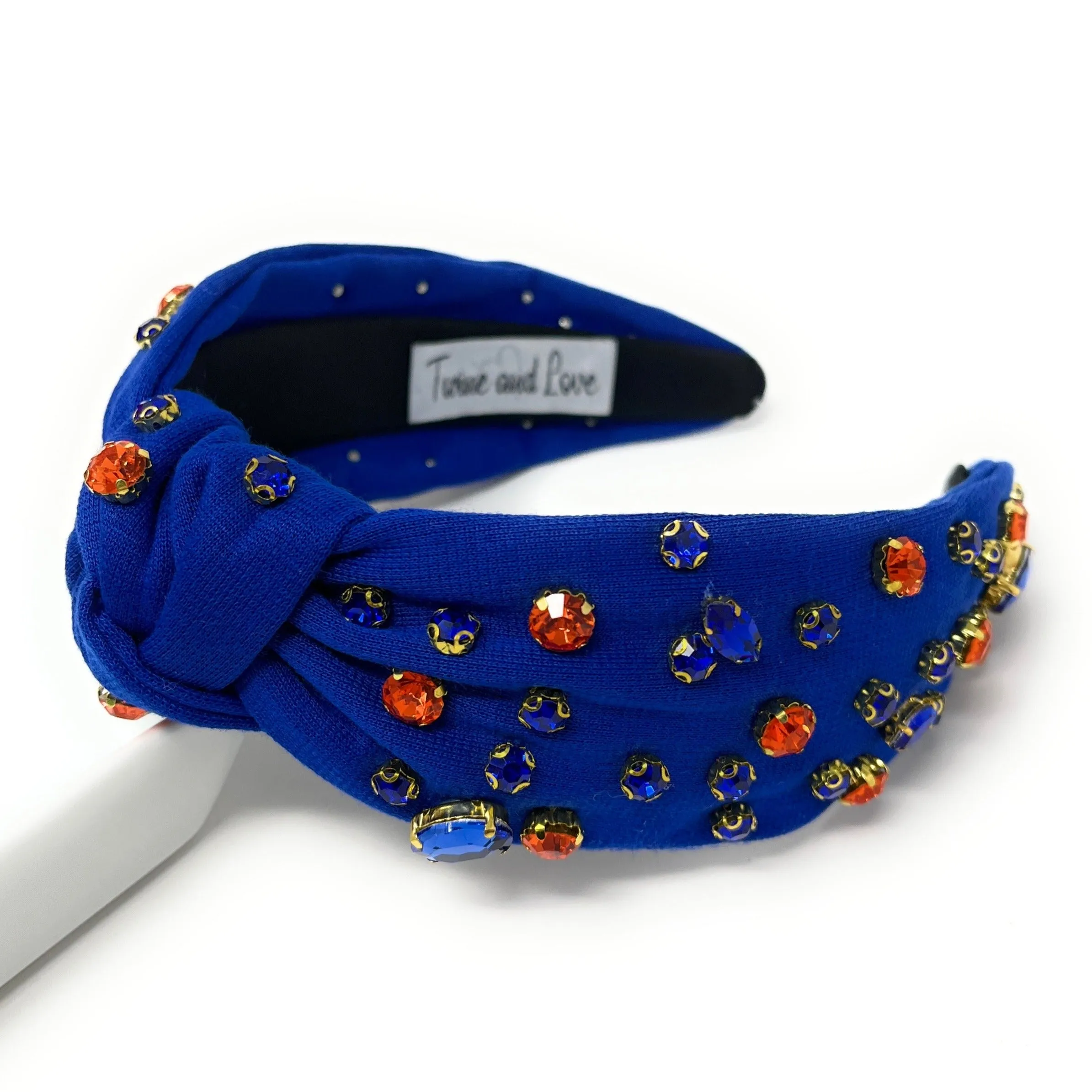 Royal Blue Orange Jeweled Headband