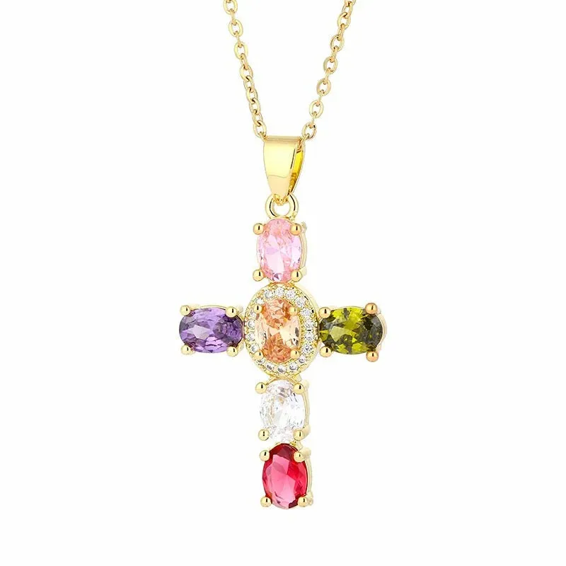 Sarah Zircon Cross Necklace