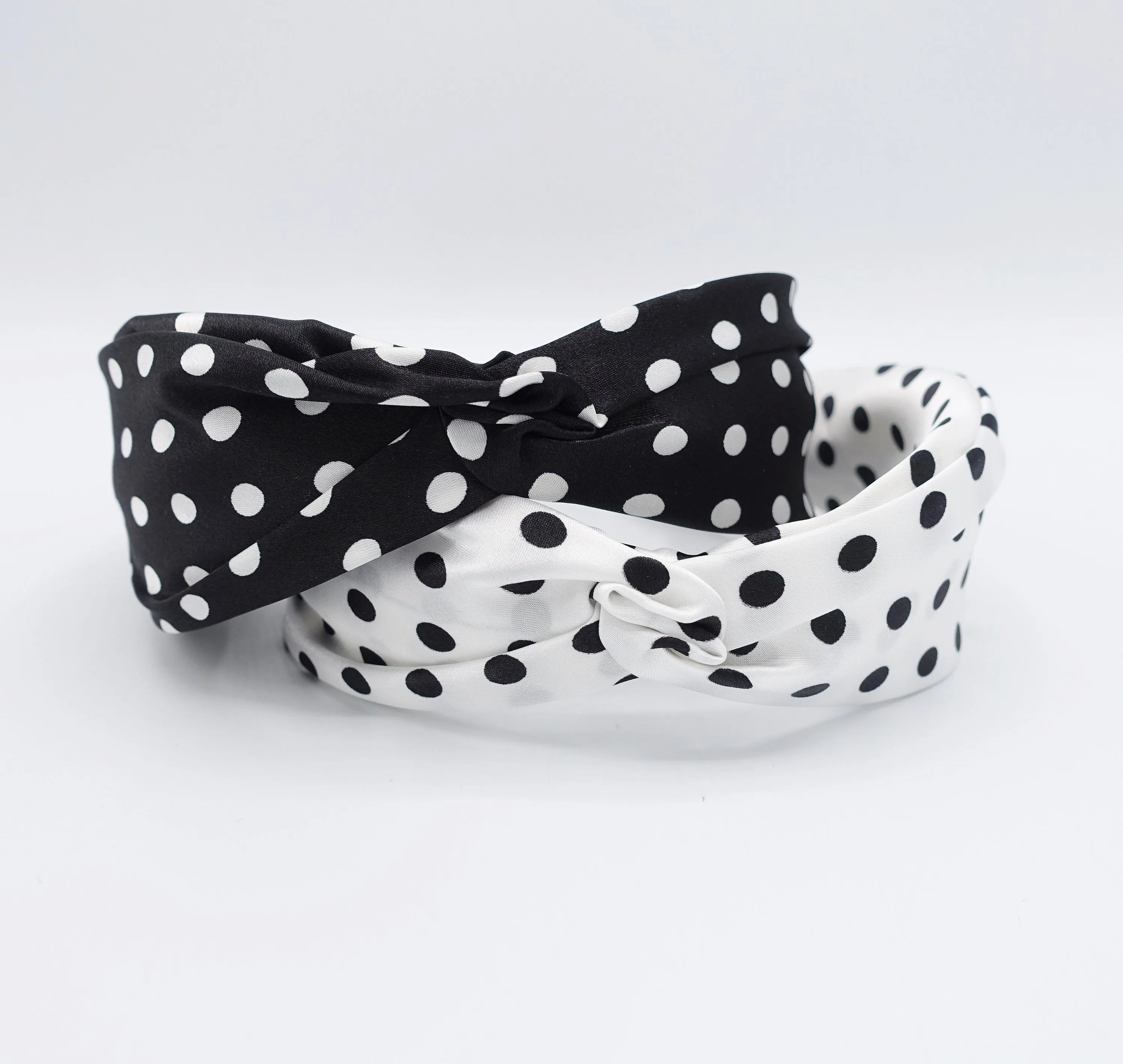 satin dot cross headband for women