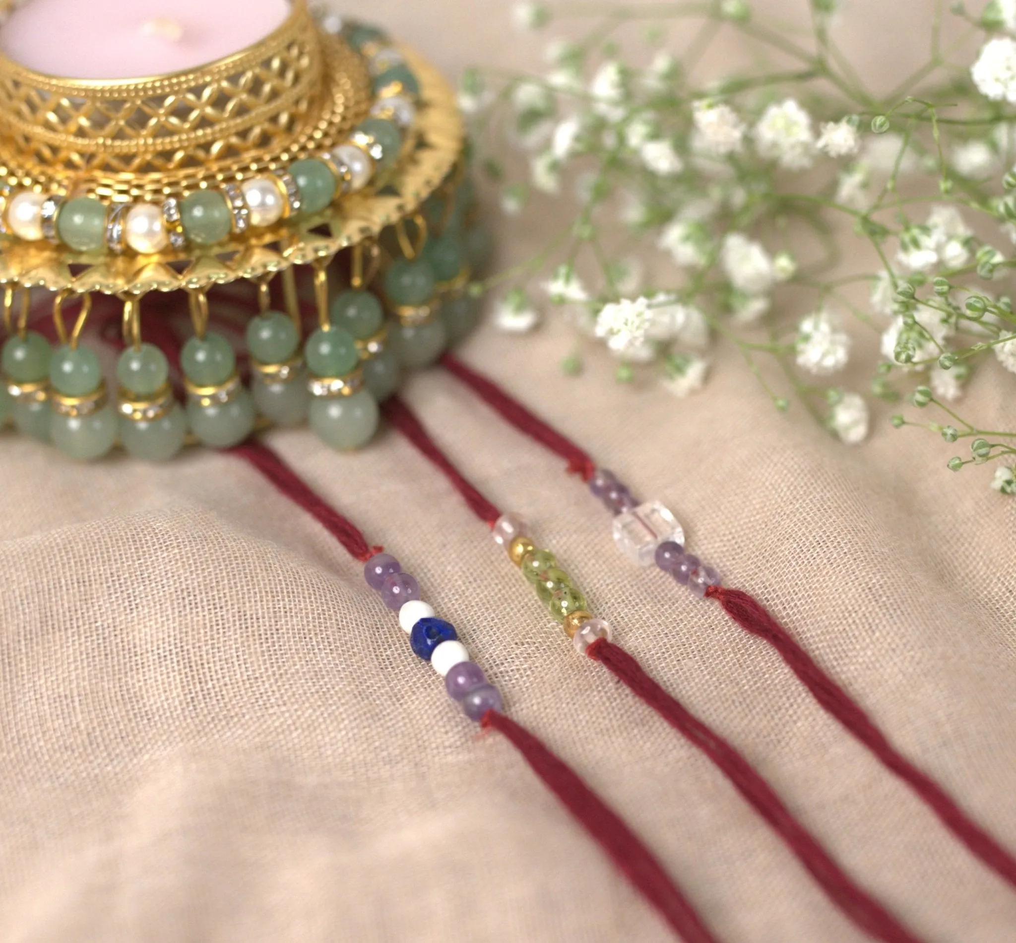 Set of 3 Crystal Rakhis