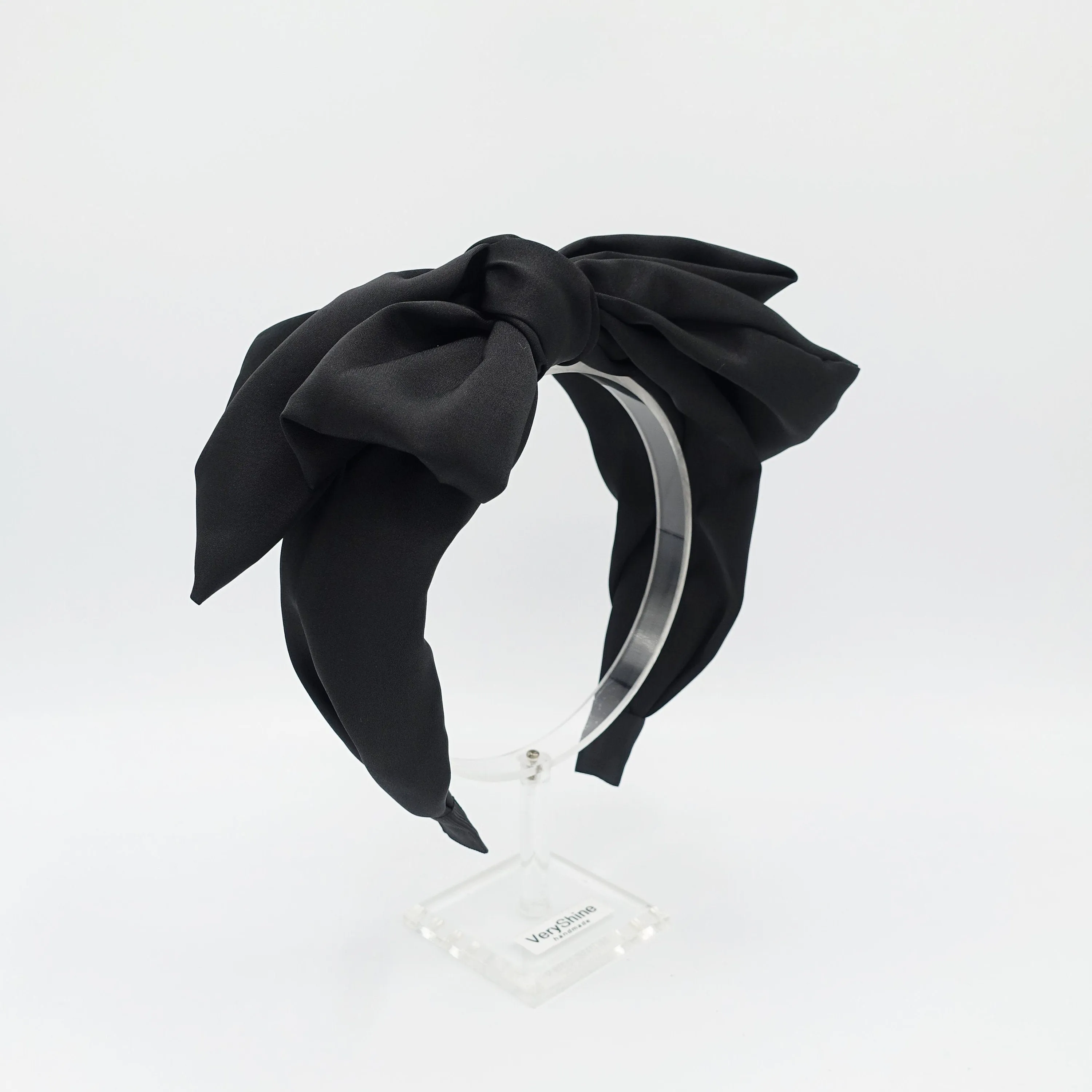 silk satin layered bow knot headband loose droopy hairband for women