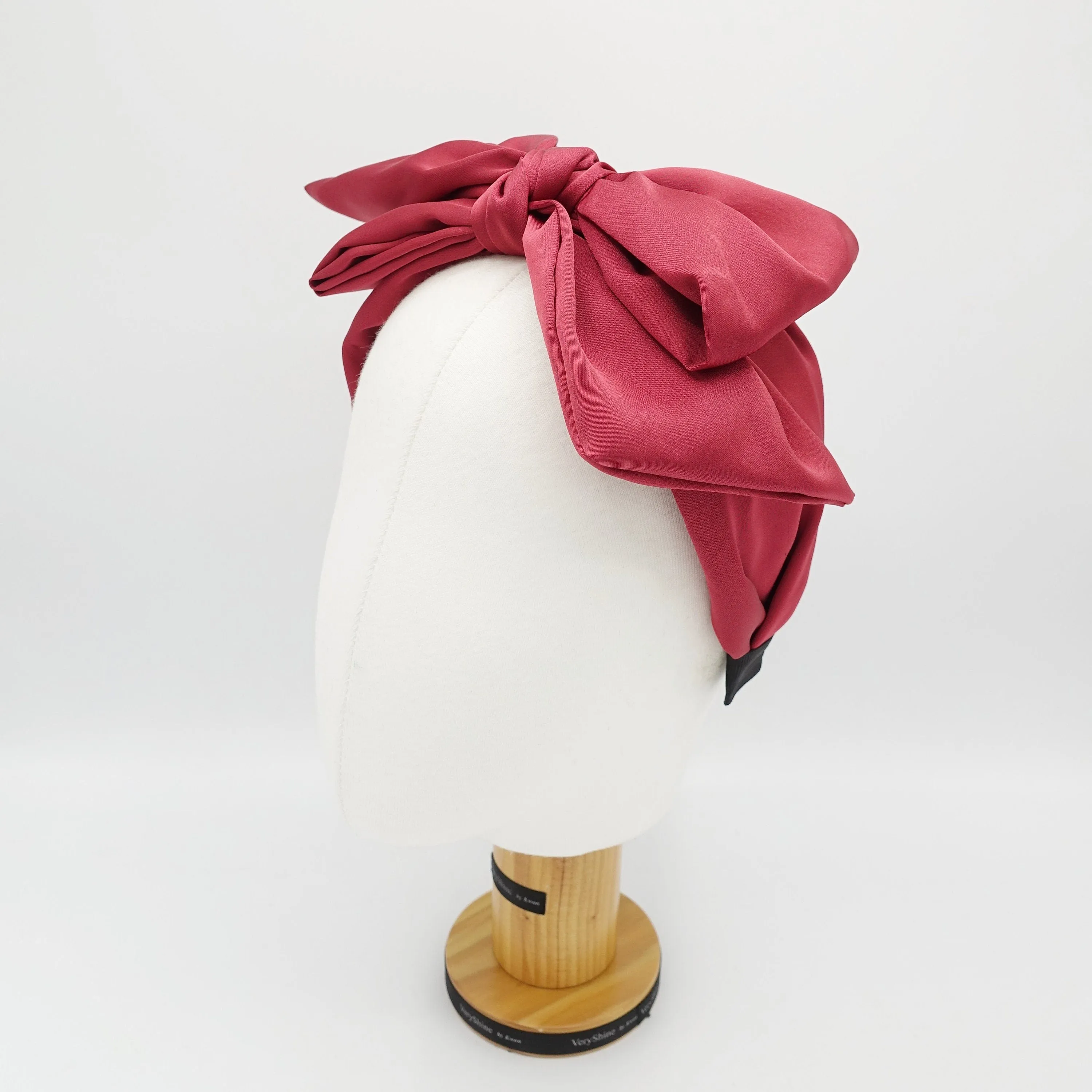 silk satin layered bow knot headband loose droopy hairband for women