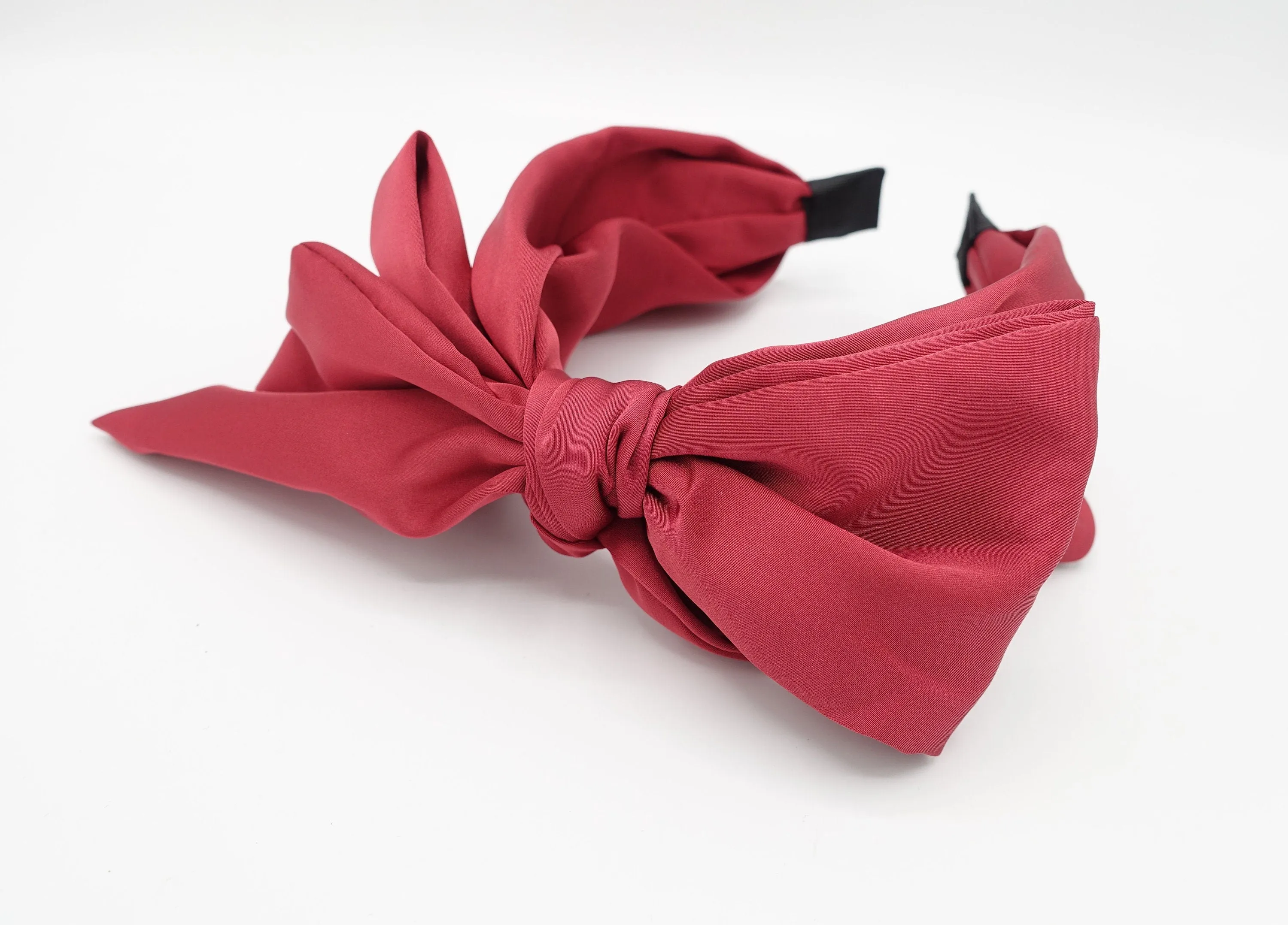 silk satin layered bow knot headband loose droopy hairband for women