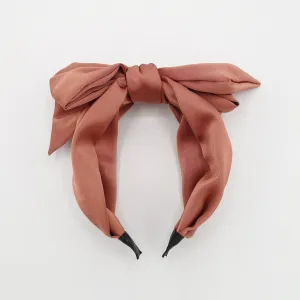 silk satin layered bow knot headband loose droopy hairband for women