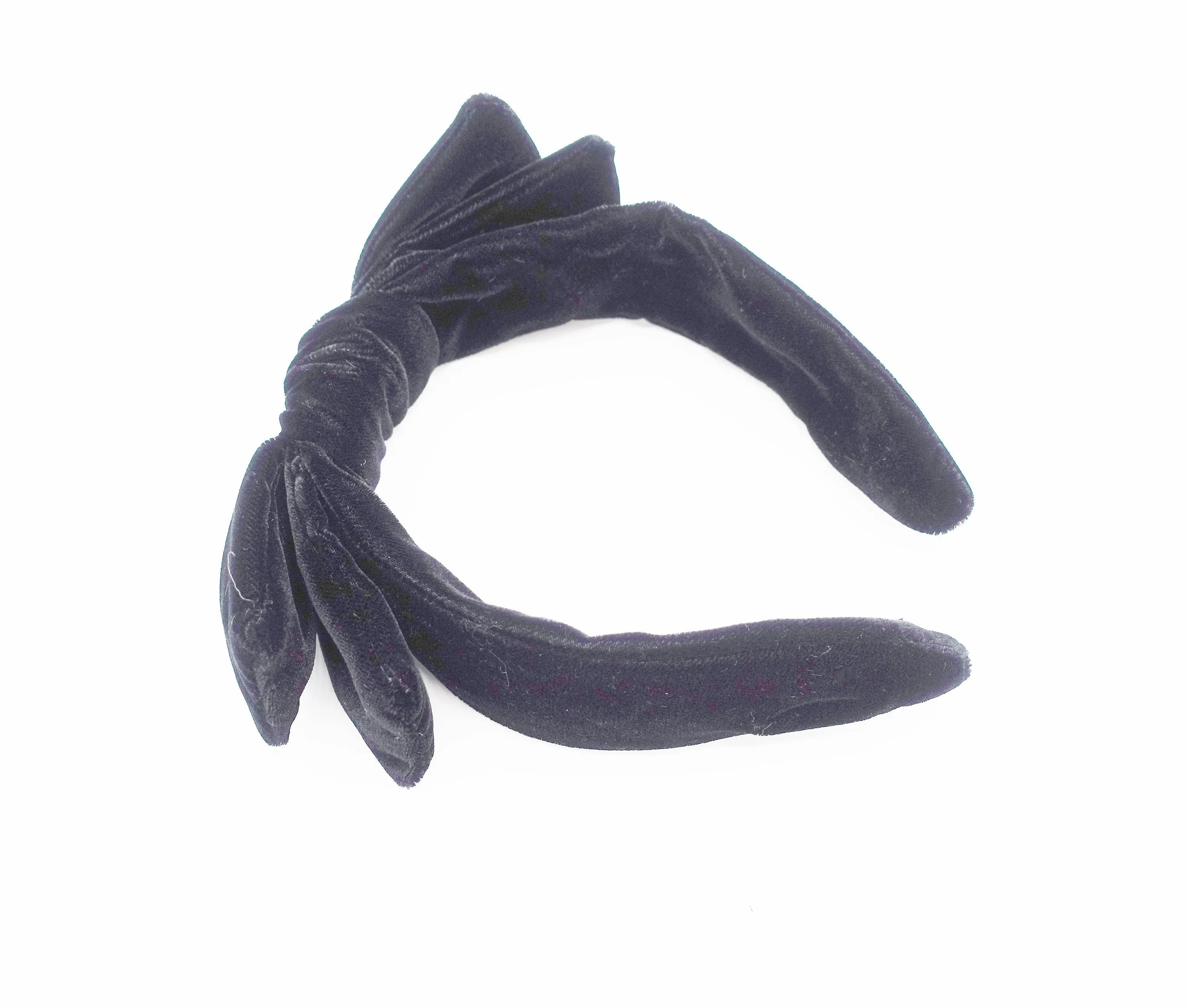 silk velvet solid shimmer headband wire bow hairband Women hair accessory