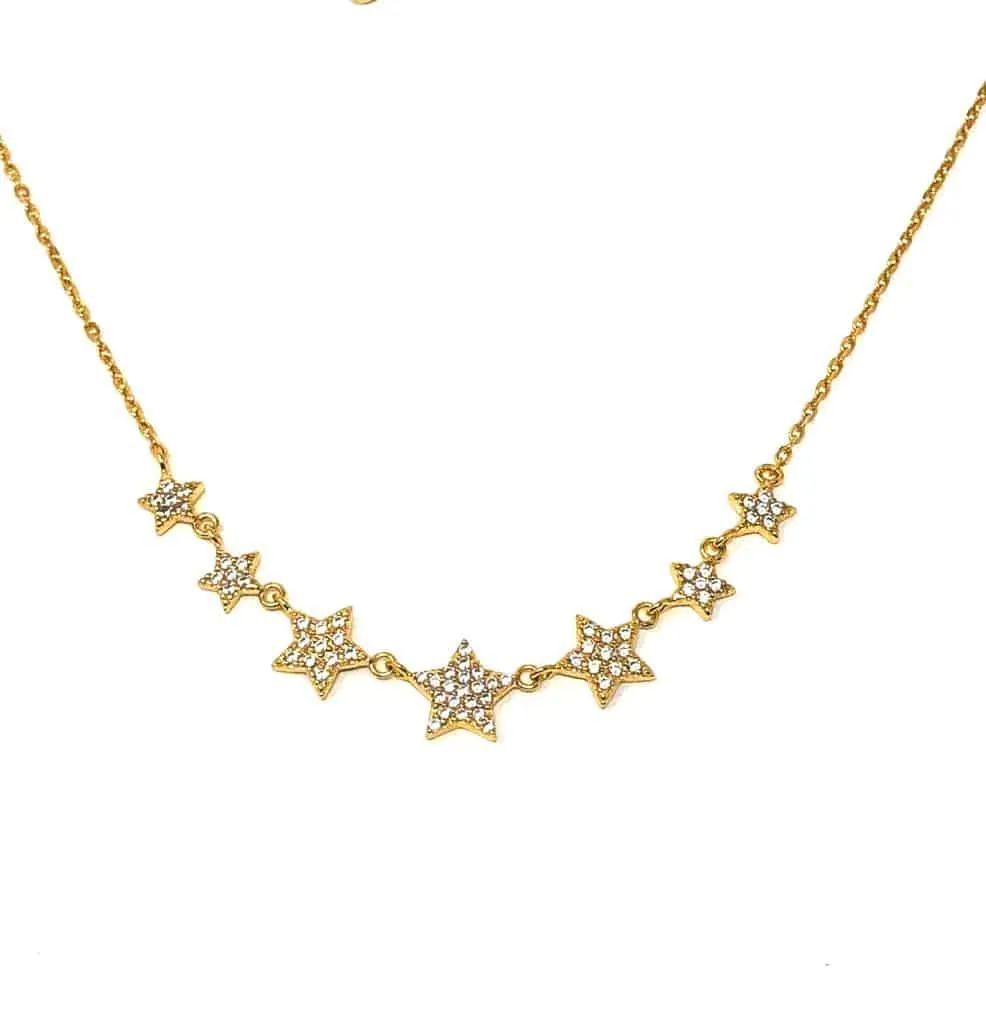 Silver 7 Star Necklace