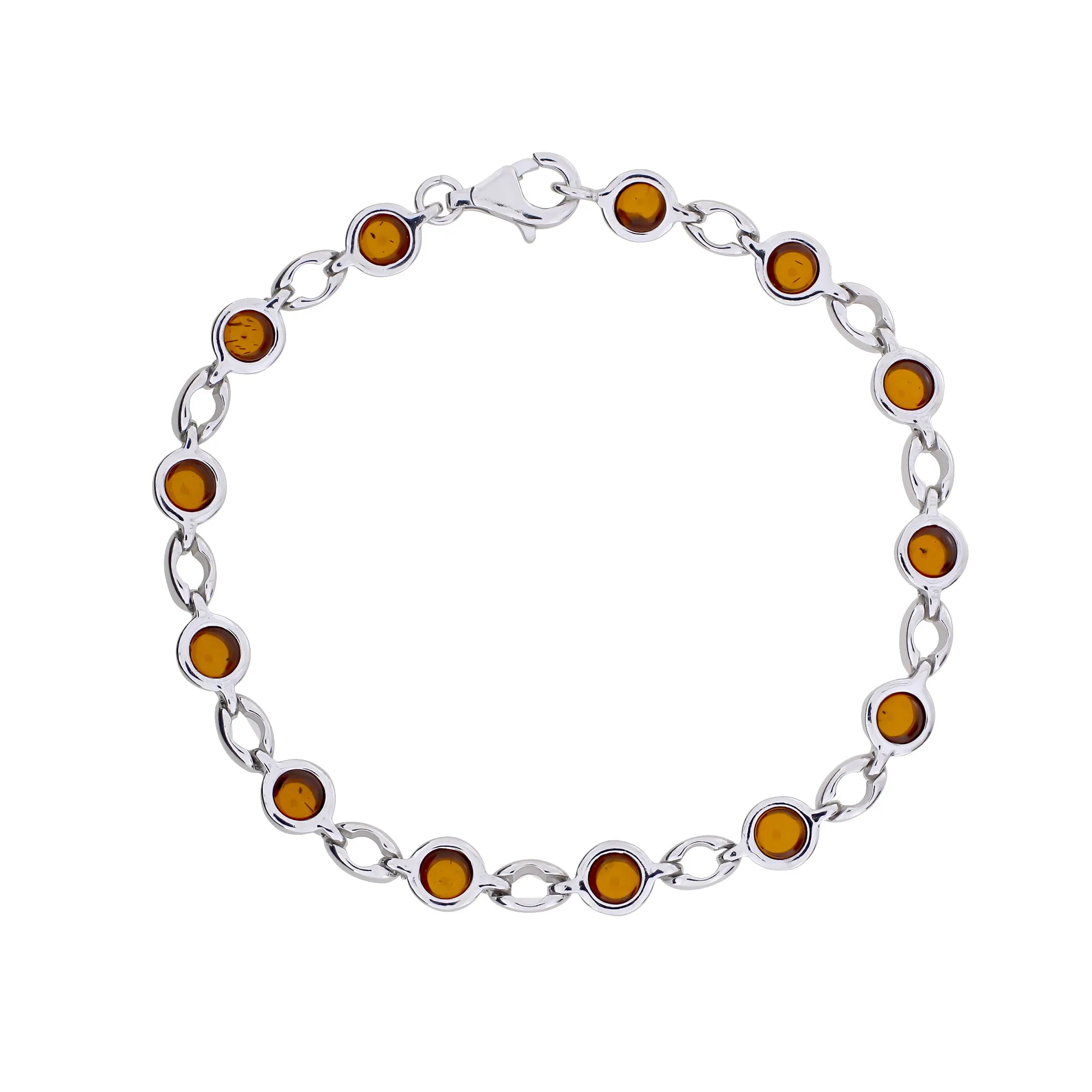 Silver Amber Circles Bracelet