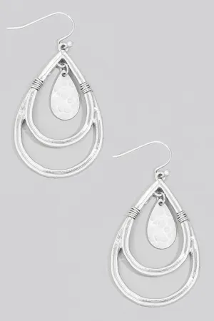 Silver Layered Teardrop Earrings