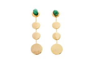 Tania Constellations Collection Colombian Raw Emerald & 24k Gold Plated 2 In 1 Earrings