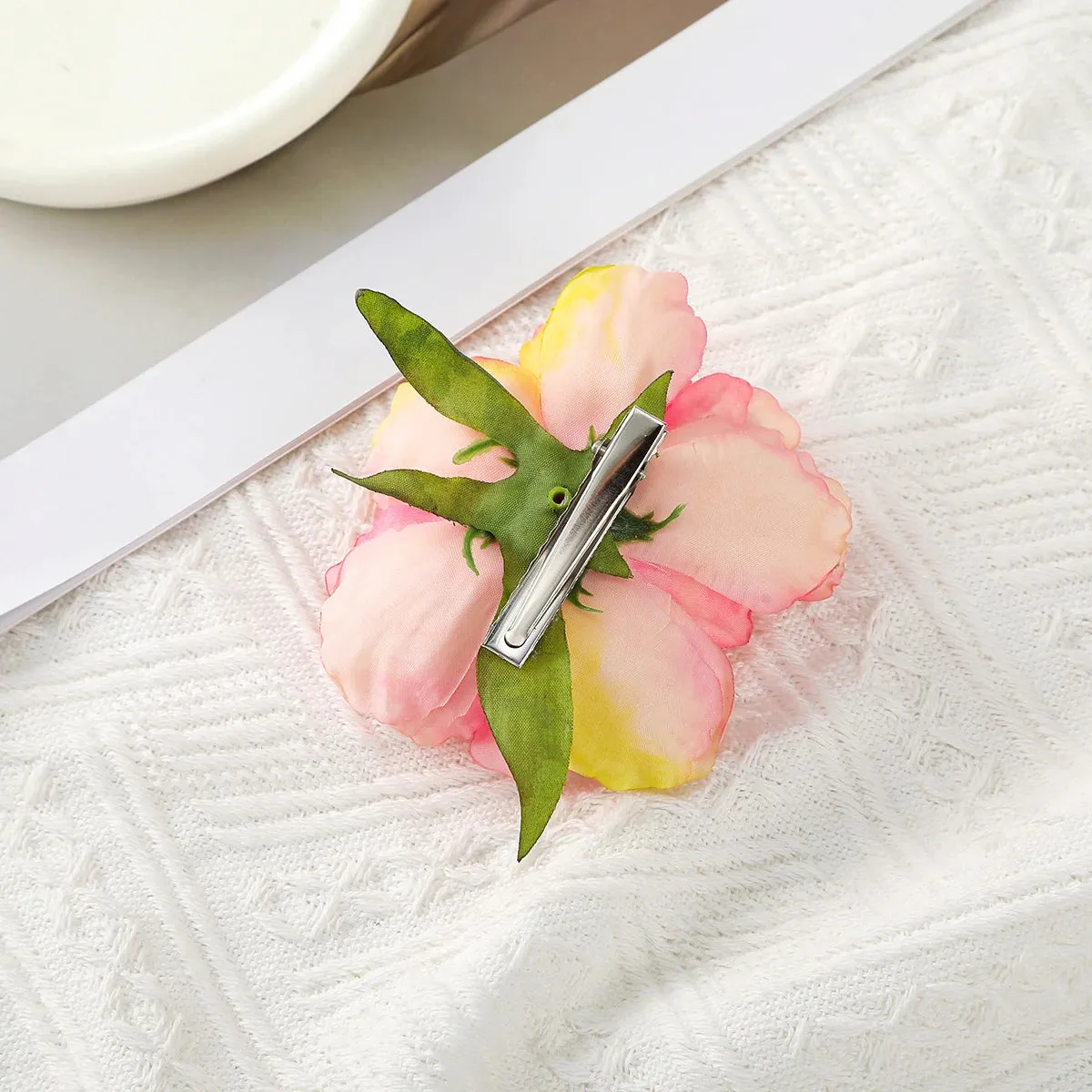 TAVIMART  -  Artificial Peony Flowers Hair Pins Blooming Peony Hairpin Brooch Fabric Flowers Hair Clip Wedding Party Hair Accessories