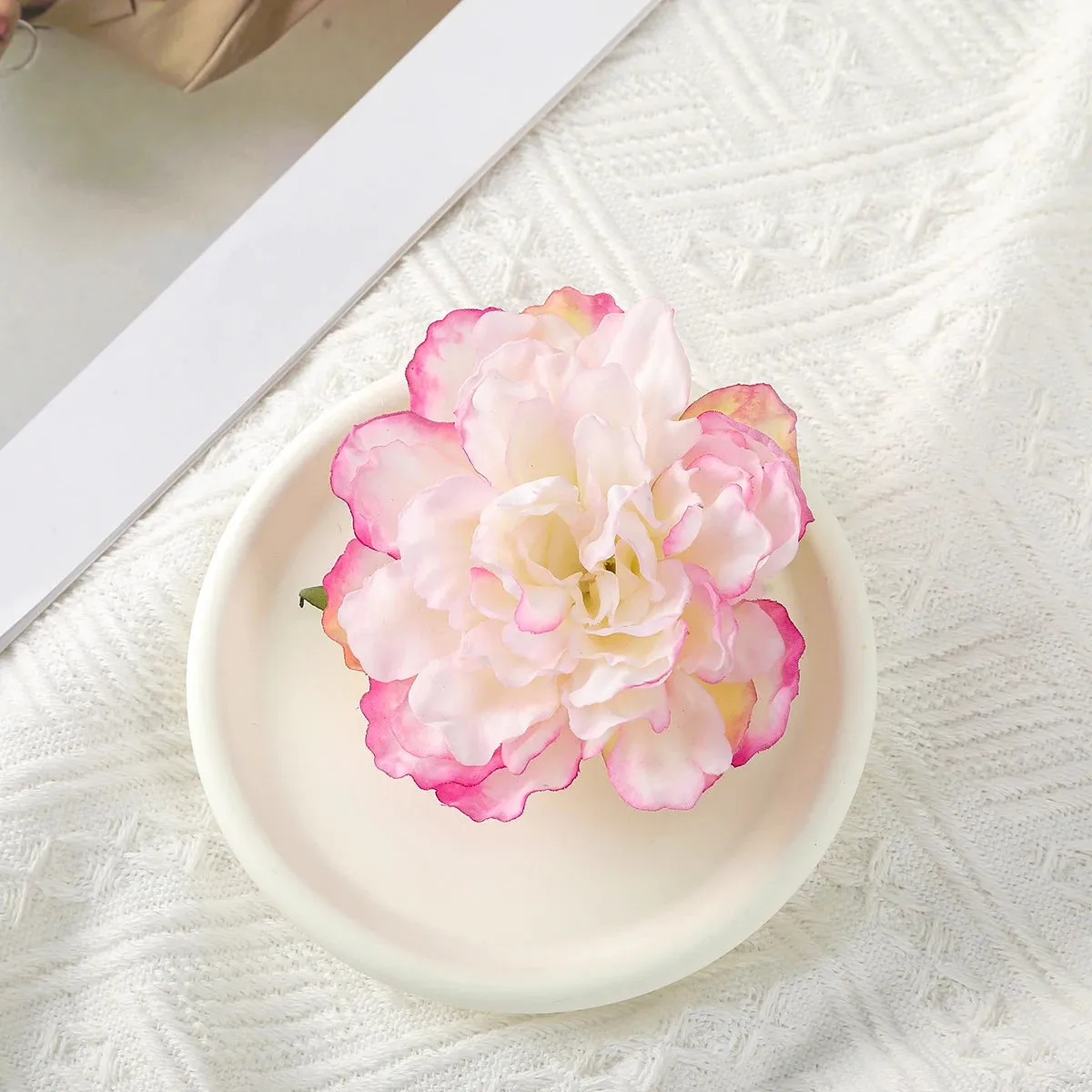 TAVIMART  -  Artificial Peony Flowers Hair Pins Blooming Peony Hairpin Brooch Fabric Flowers Hair Clip Wedding Party Hair Accessories