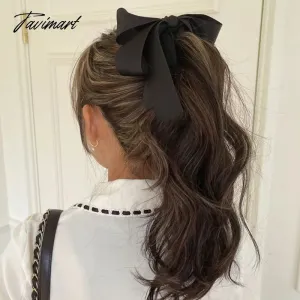 Tavimart New Banana Clip Bow Hair Clips for Women Girls Back Head Double Layer Hairpin Horsetail clip Fashion Hair Accessories