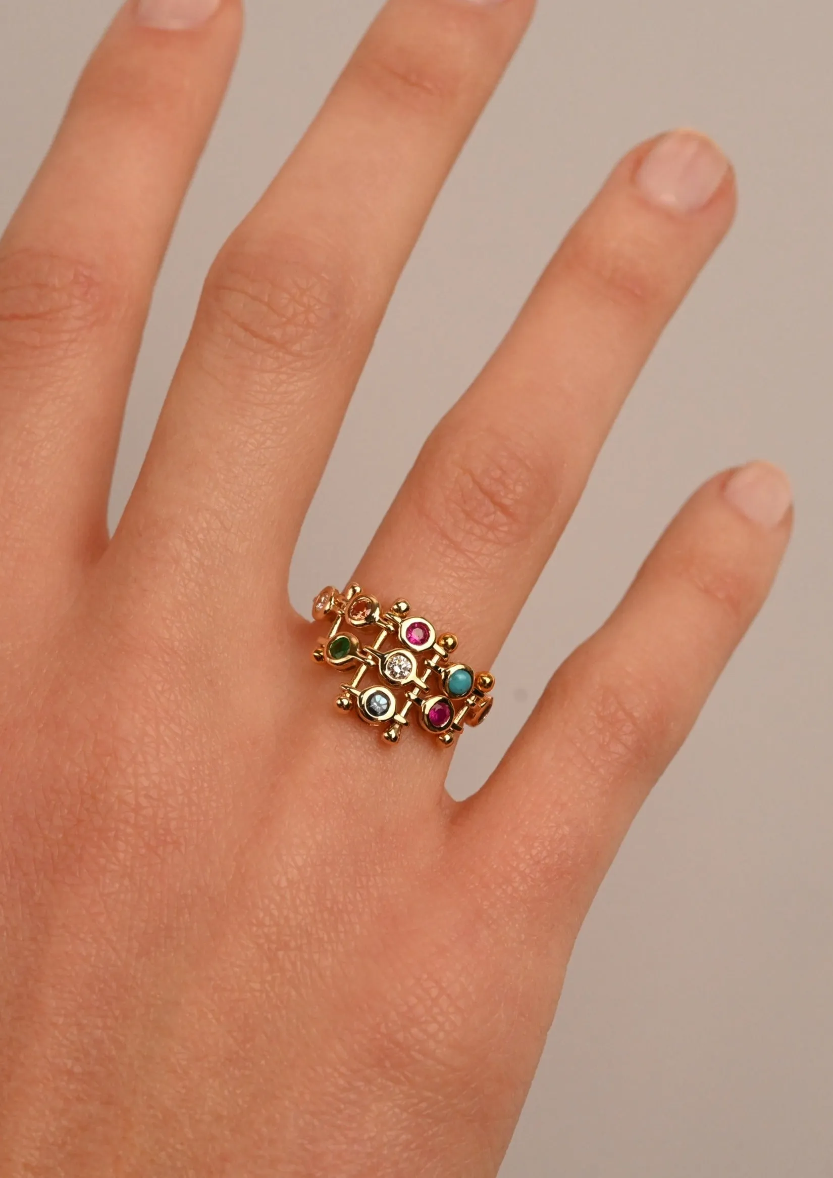 The Rainbow Gems Diadem Ring