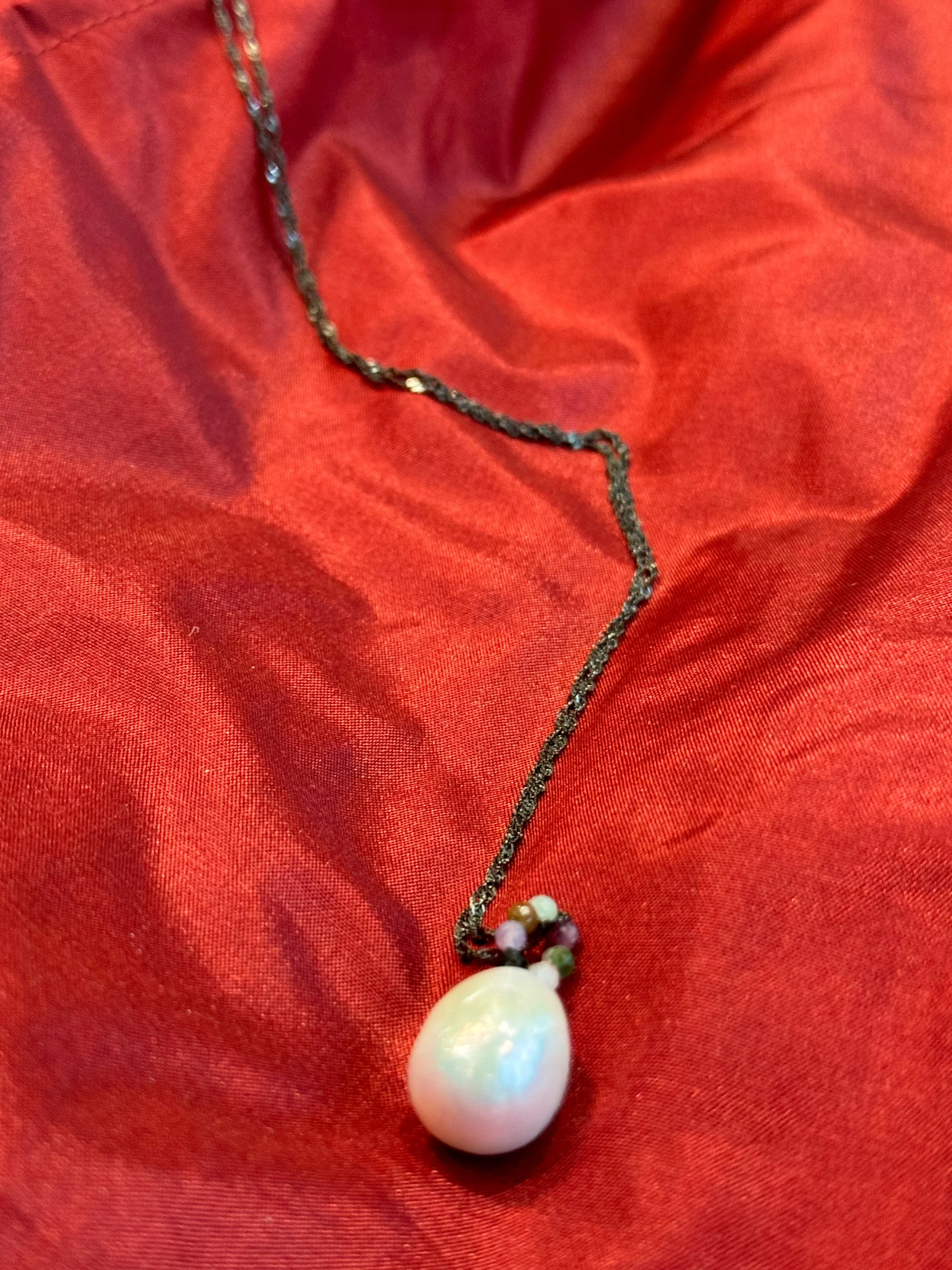 Tourmaline and Pearl Necklace