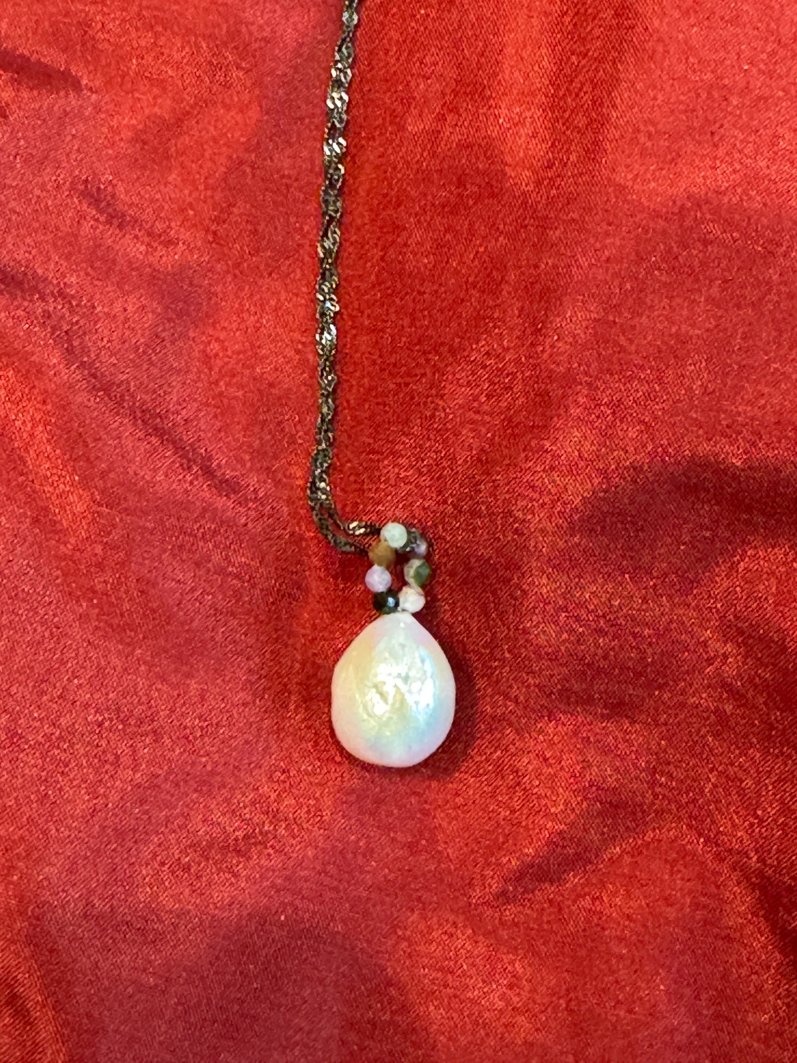 Tourmaline and Pearl Necklace