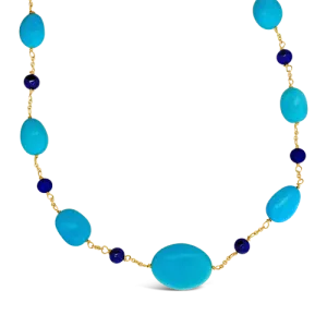 Turquoise & Lapis Bead Necklace