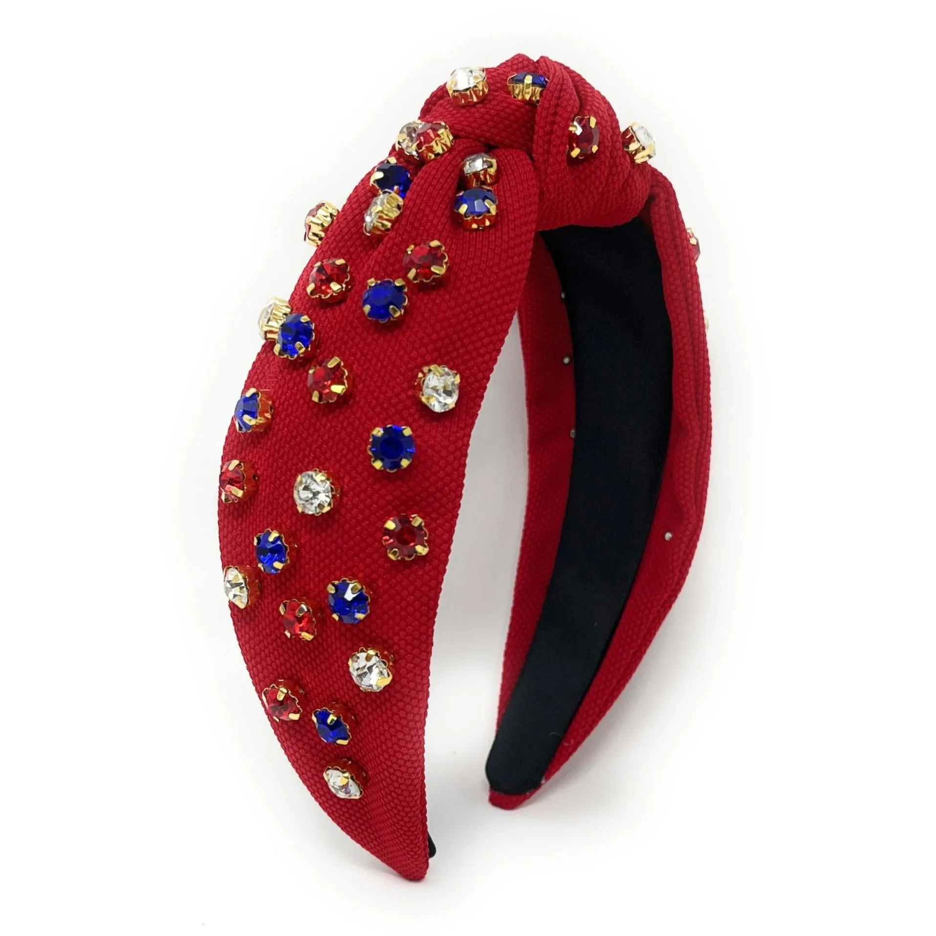 USA Red Jeweled Knot Headband