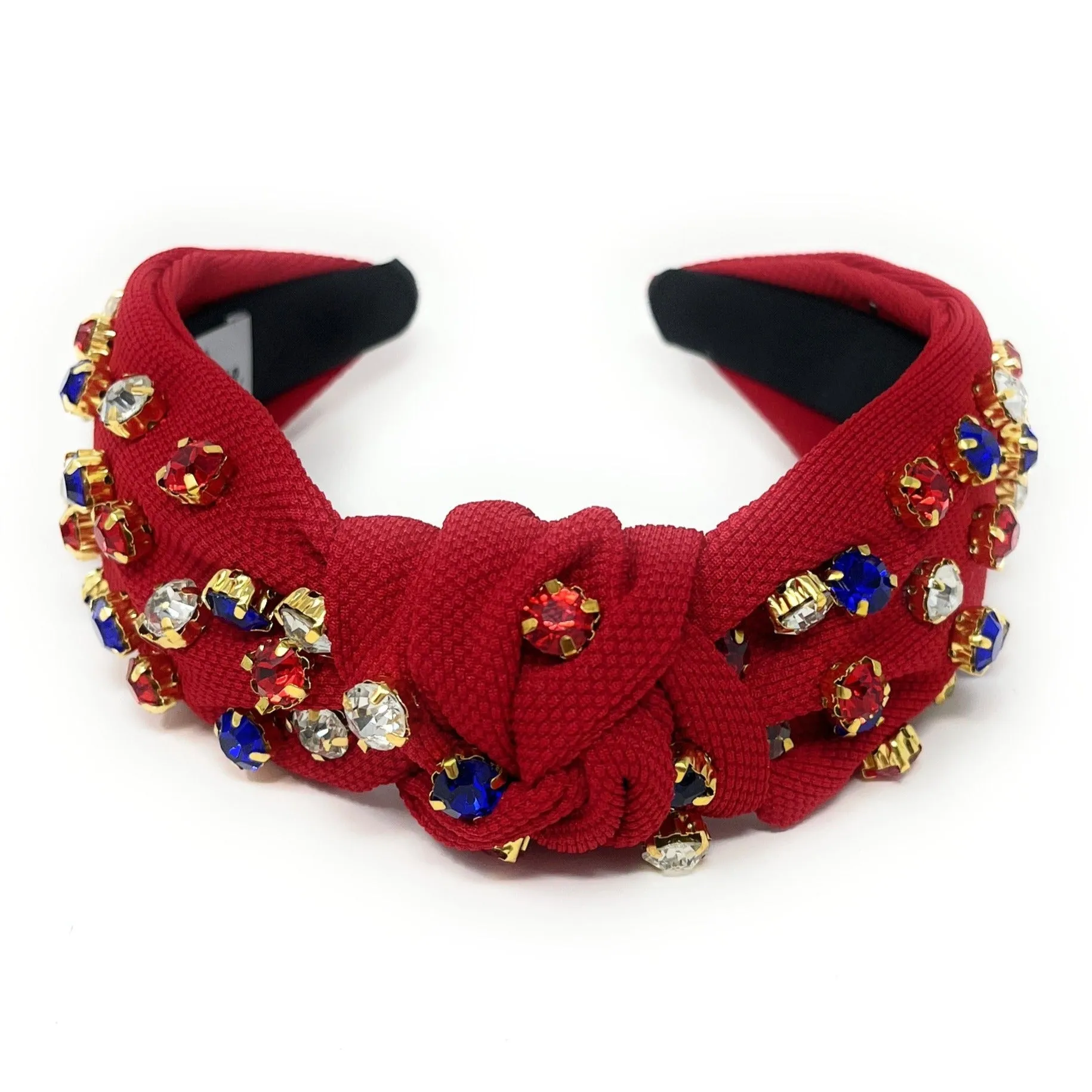 USA Red Jeweled Knot Headband