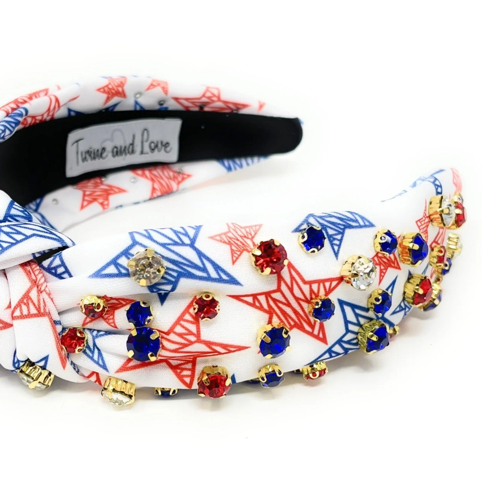 USA Stars Jeweled Knot Headband