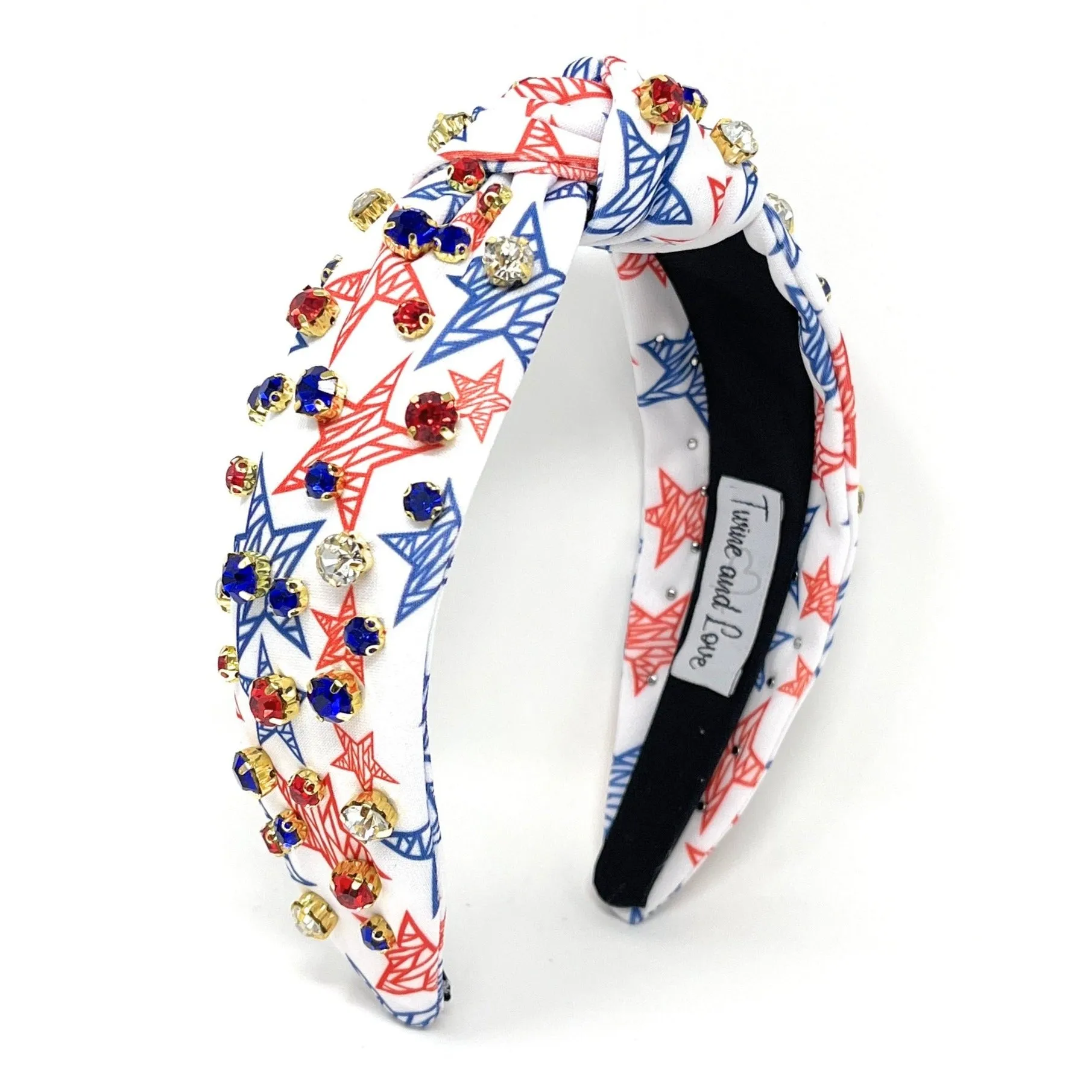 USA Stars Jeweled Knot Headband