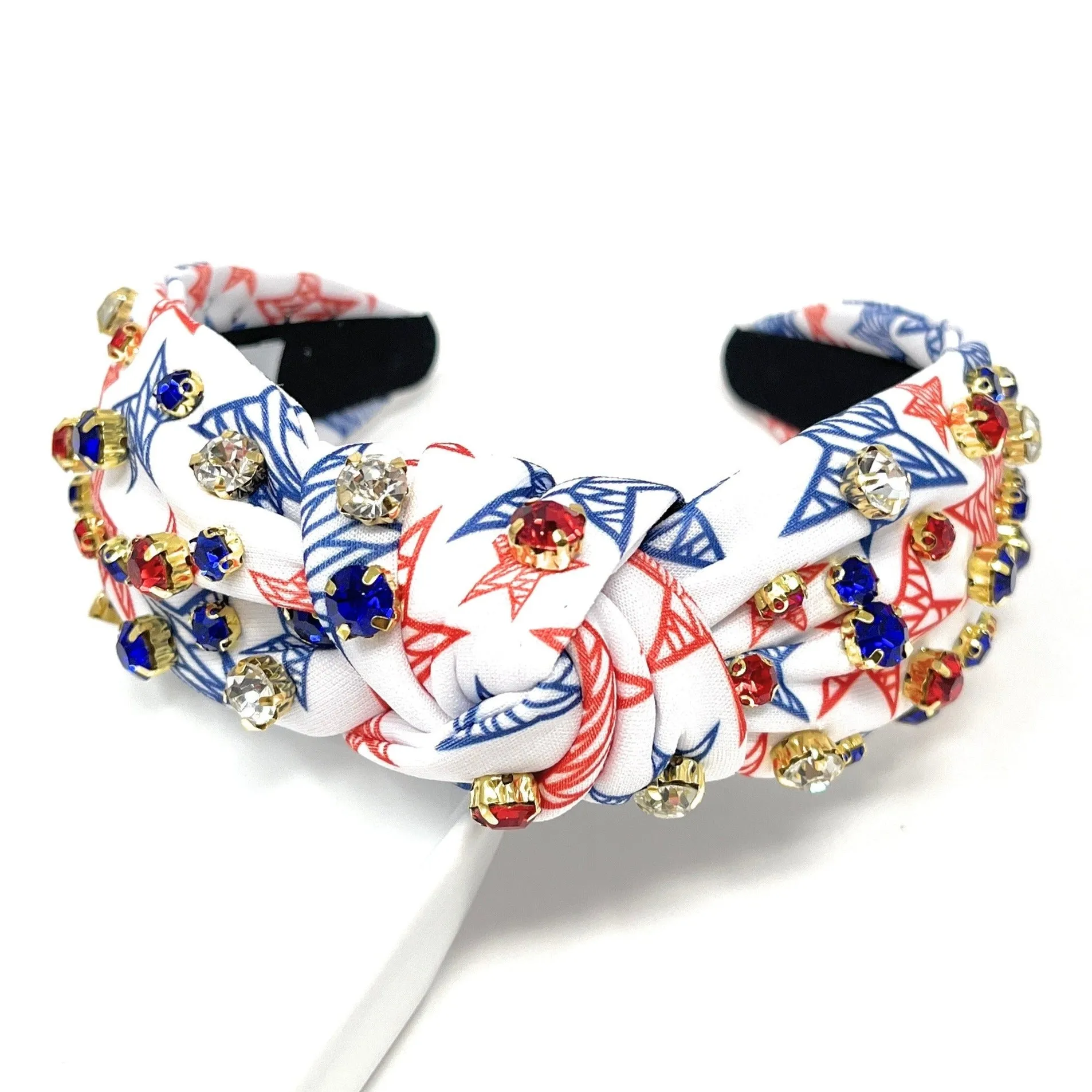 USA Stars Jeweled Knot Headband