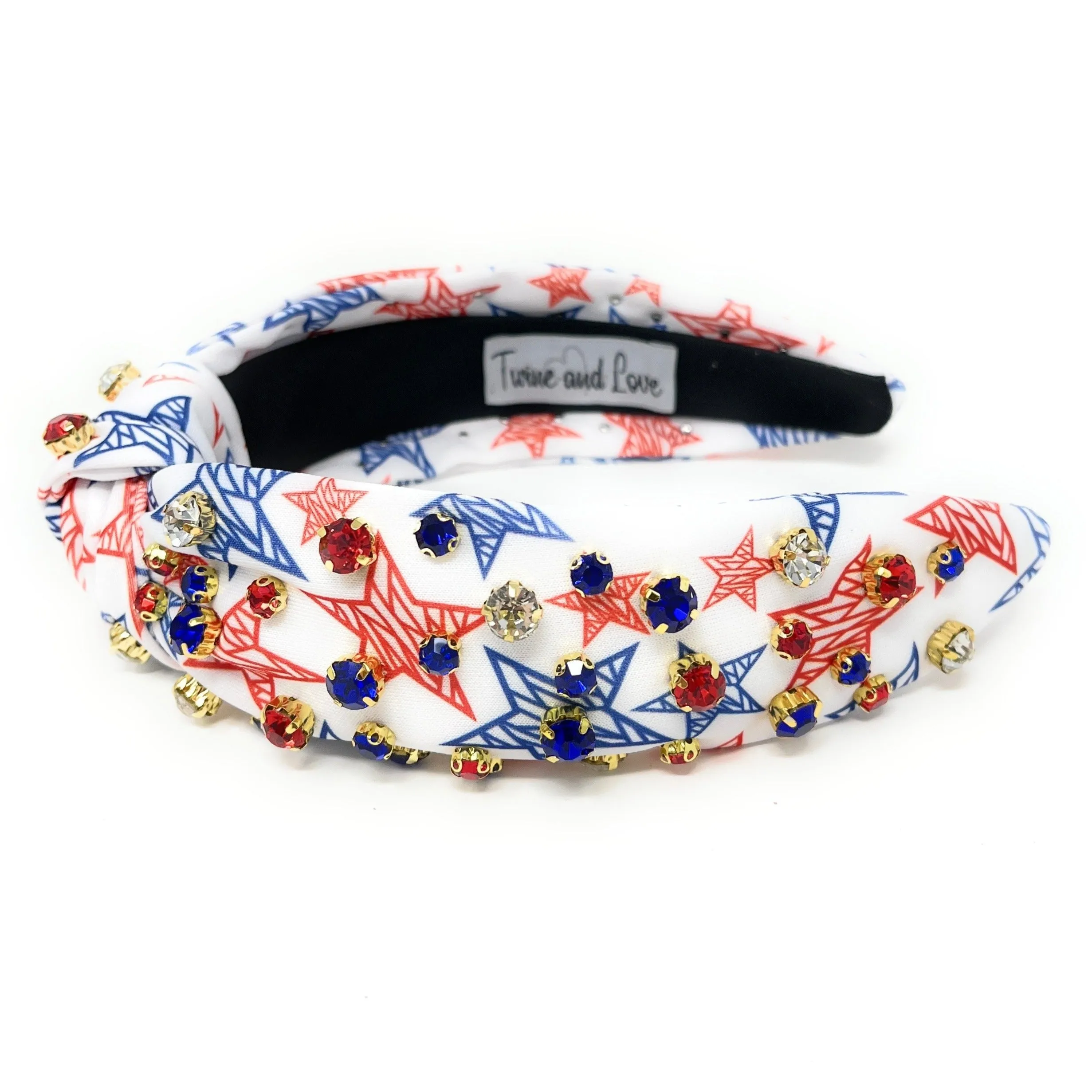 USA Stars Jeweled Knot Headband