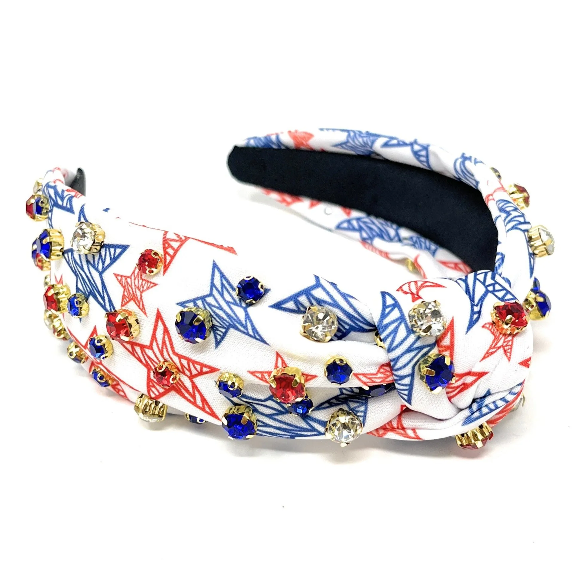 USA Stars Jeweled Knot Headband