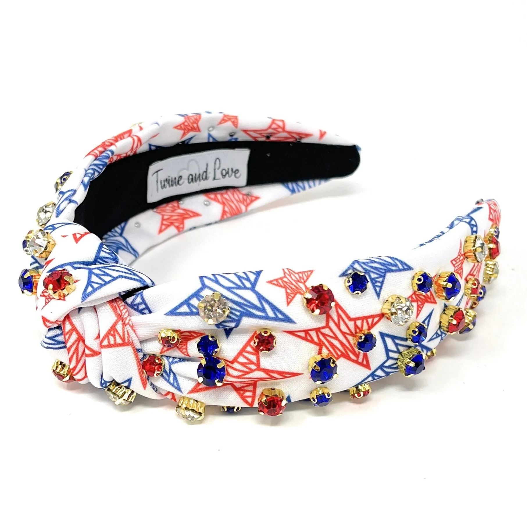 USA Stars Jeweled Knot Headband