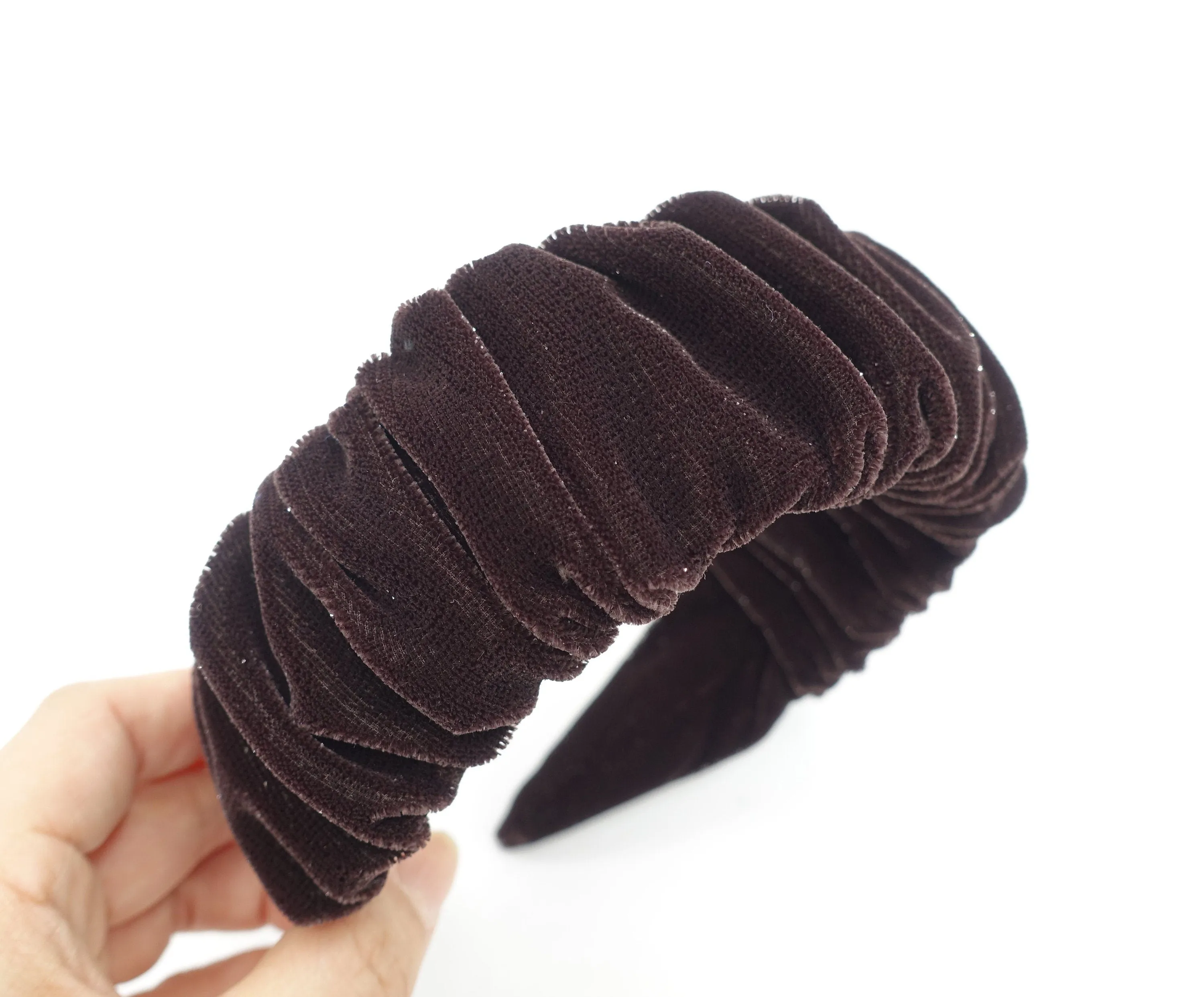 velvet headband ruched hairband glittering fabric hair accessory shop for women