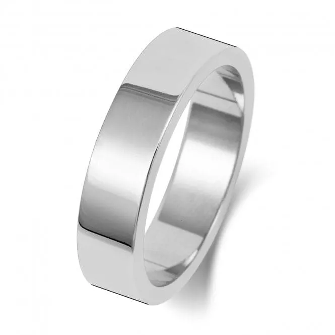 Wedding Band 18K Flat Flat 5 mm-1.2 Wedding  Ring WQ175WL