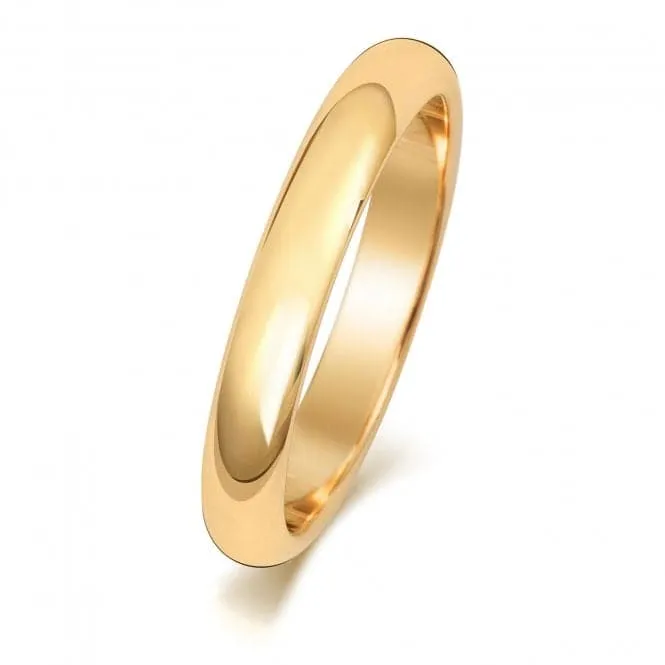 Wedding Band  9ct D  Shape 3mm Wedding  Ring W103H