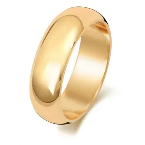 Wedding Band 9ct  D Shape  6mm Wedding  Ring W106M