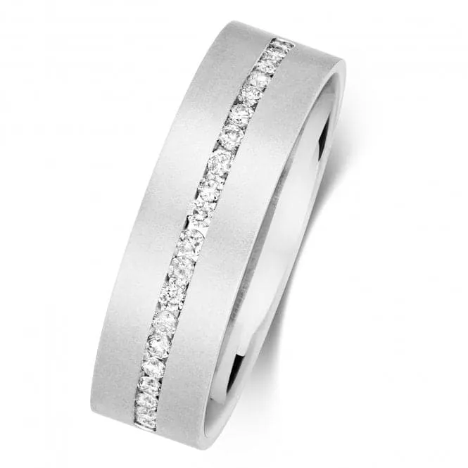 Wedding Band 9ct White Gold Diamond Wedding Gents 1/2 Et 6.5mm Ring RD718W