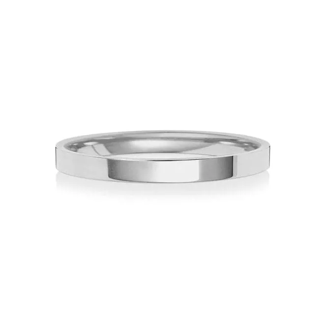 Wedding Band Platinum Flat Court 2mm-1.7 Wedding  Ring WP121EH