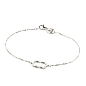 White Gold Bracelet - 18-karat Solid  White Gold Dainty Dog Tag Bracelet