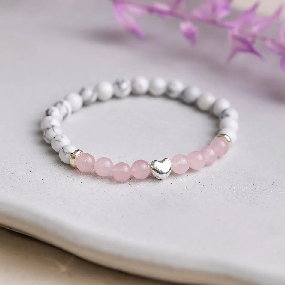 White Howlite and Rose Quartz Bracelet