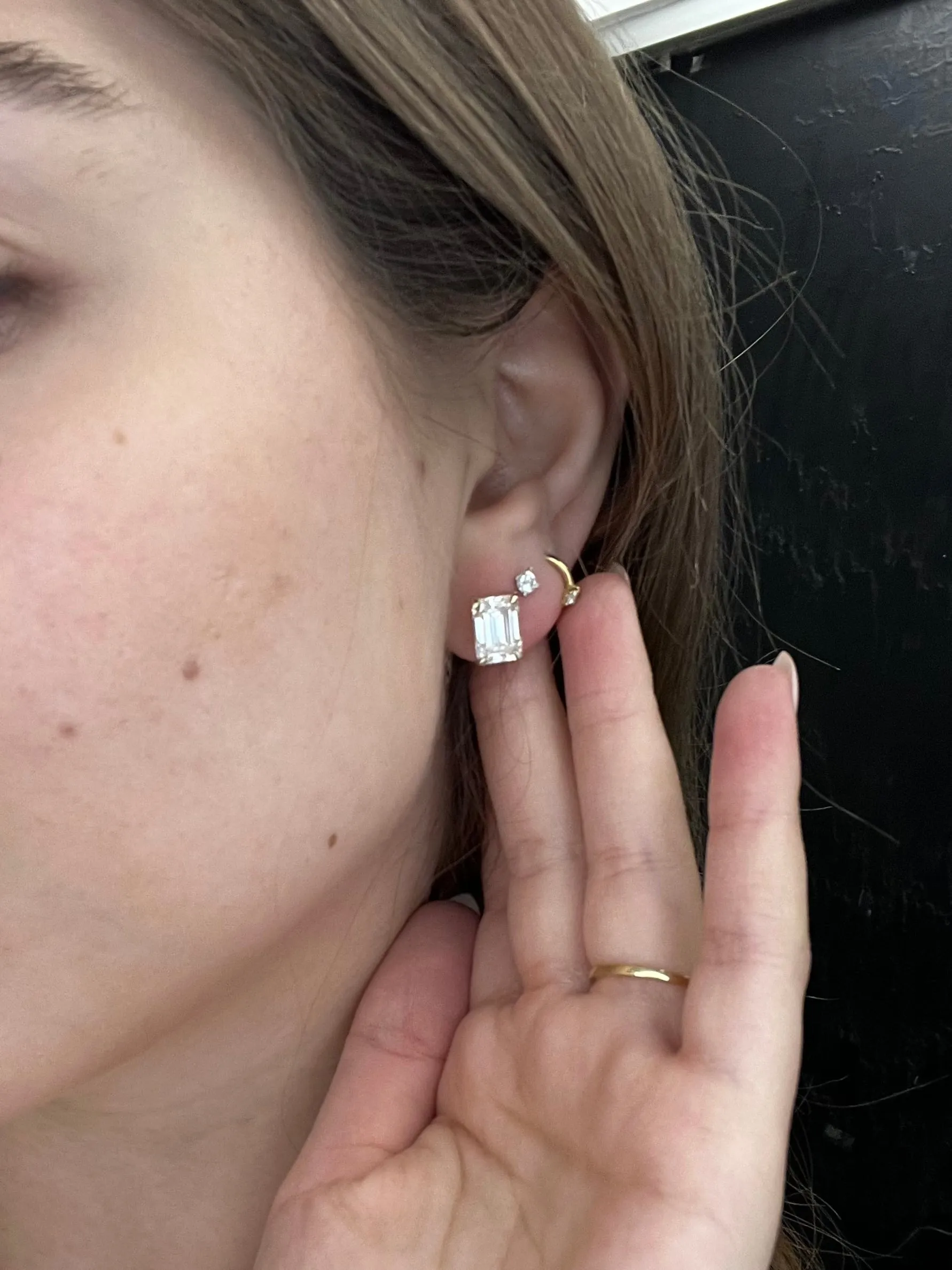 Whitney - Emerald Cut Studs