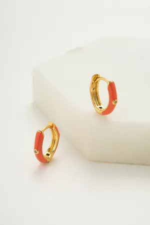 Zafino Brighton Huggie Gold Coral