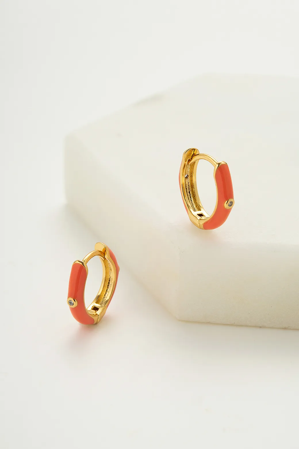 Zafino Brighton Huggie Gold Coral