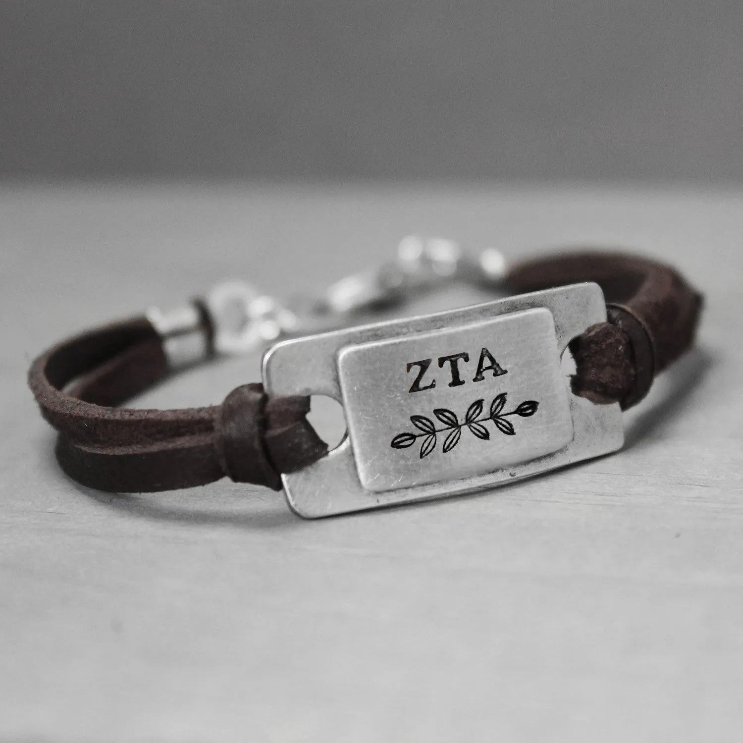 Zeta Tau Alpha Leather Bracelet