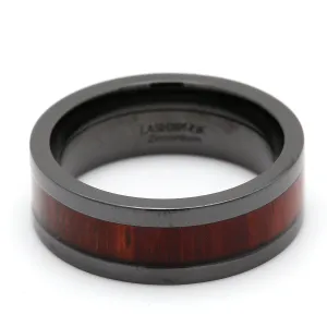 Zirconium & Wood Wedding Band